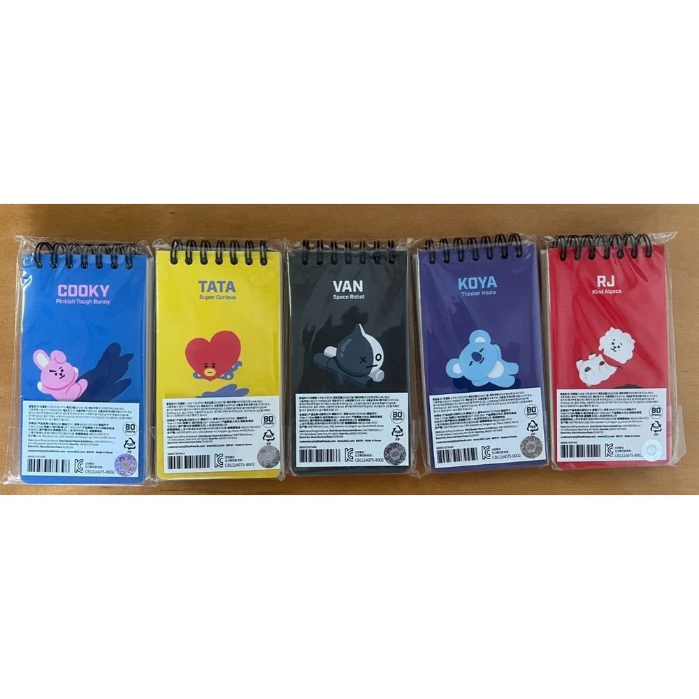 NEW! BTS BT21 Official Authentic Goods Spring‎ Notebook 5Set